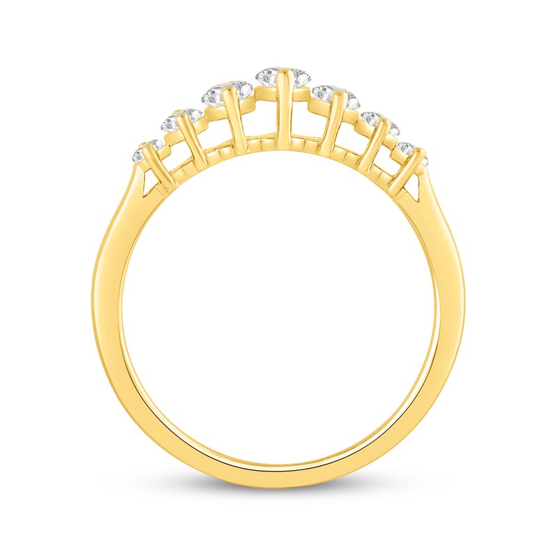 Main Image 3 of Lab-Grown Diamonds Marquise-Cut Seven-Stone Anniversary Ring 1 ct tw 14K Yellow Gold