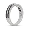 Thumbnail Image 2 of Neil Lane Men’s Black Diamond Hammered Wedding Band 1/3 ct tw 14K White Gold