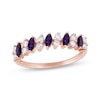 Thumbnail Image 1 of Now + Forever Marquise-Cut Amethyst & Round-Cut Diamond Anniversary Ring 1/5 ct tw 10K White Gold