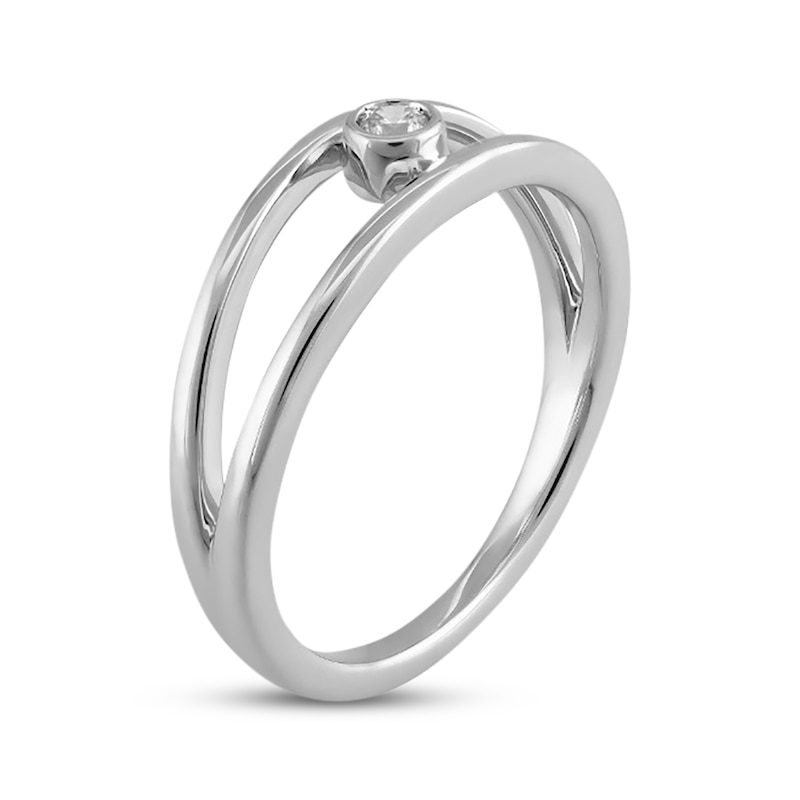 Main Image 2 of STUDIO BY KAY Diamond Split-Shank Ring 1/20 ct tw 10K White Gold
