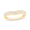 Thumbnail Image 1 of Now + Forever Baguette & Round-Cut Diamond Contour Anniversary Ring 1/3 ct tw 10K Yellow Gold