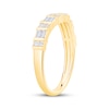 Thumbnail Image 2 of Now + Forever Baguette & Round-Cut Diamond Contour Anniversary Ring 1/3 ct tw 10K Yellow Gold