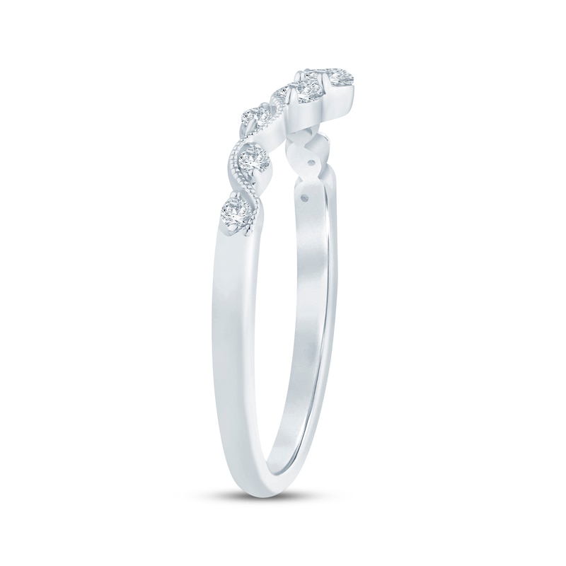 Main Image 2 of Now + Forever Diamond Milgrain Contour Anniversary Ring 1/4 ct tw 10K White Gold