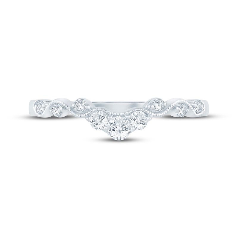 Main Image 3 of Now + Forever Diamond Milgrain Contour Anniversary Ring 1/4 ct tw 10K White Gold