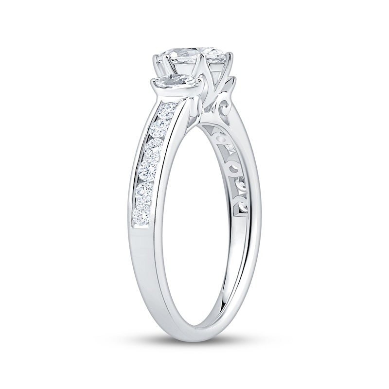 Main Image 2 of Memories Moments Magic Marquise-Cut Diamond Three-Stone Engagement Ring 1 ct tw 14K White Gold
