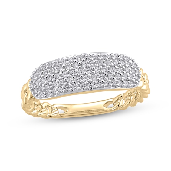 STUDIO BY KAY Multi-Diamond Link Ring 1/3 ct tw 24K Yellow Gold Vermeil Sterling Silver