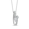 Thumbnail Image 2 of Pear-Shaped & Round-Cut Diamond Bypass Loop Necklace 1 ct tw 10K White Gold 18&quot;