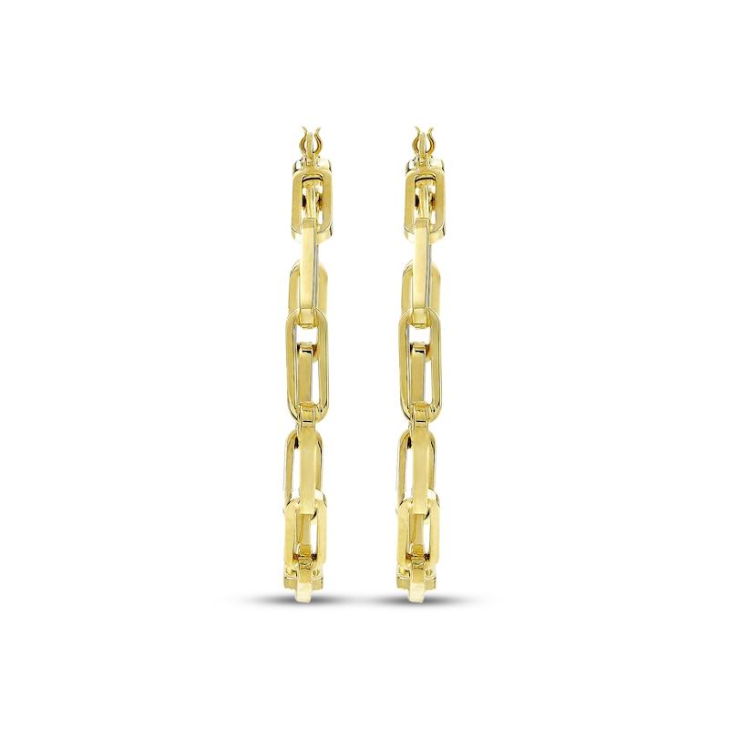 Main Image 2 of Paperclip Hoop Earrings 10K Yellow Gold 35mm