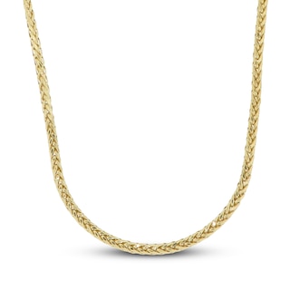 3mm Diamond-Cut Wheat Chain Necklace Semi-Solid 10K Yellow Gold 22"