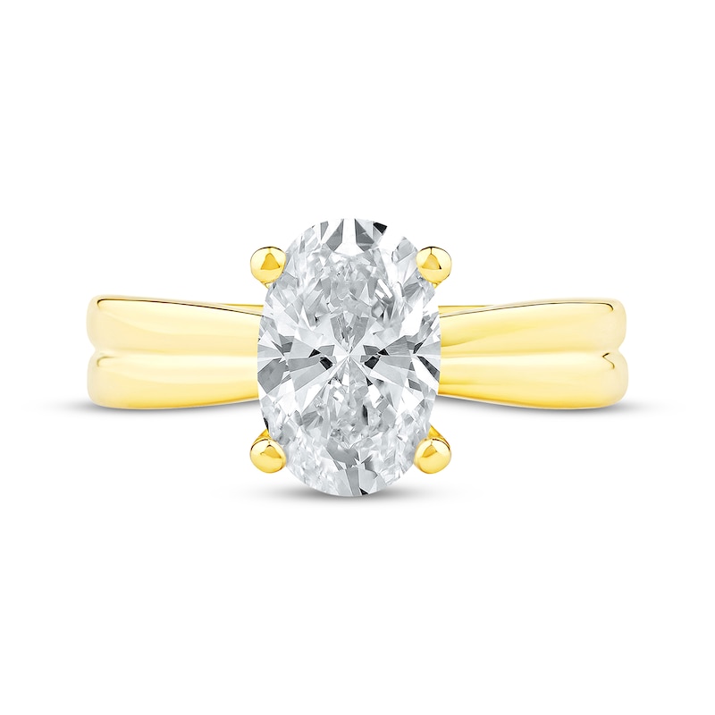 Main Image 4 of Now + Forever Lab-Grown Diamonds Oval-Cut Solitaire Plus Engagement Ring 2 ct tw 14K Yellow Gold (F/VS2)