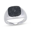 Thumbnail Image 1 of Men's Black Diamond Signet-Style Ring 5/8 ct tw 10K White Gold