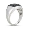 Thumbnail Image 2 of Men's Black Diamond Signet-Style Ring 5/8 ct tw 10K White Gold