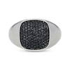 Thumbnail Image 3 of Men's Black Diamond Signet-Style Ring 5/8 ct tw 10K White Gold