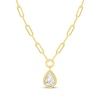 Thumbnail Image 1 of STUDIO BY KAY Lab-Grown Diamonds Pear-Shaped Solitaire Necklace 1/2 ct tw 24K Yellow Gold Vermeil Sterling Silver 18" (F/SI2)