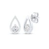Thumbnail Image 1 of Diamond Solitaire Teardrop Frame Earrings 1/2 ct tw 10K White Gold (I/I2)