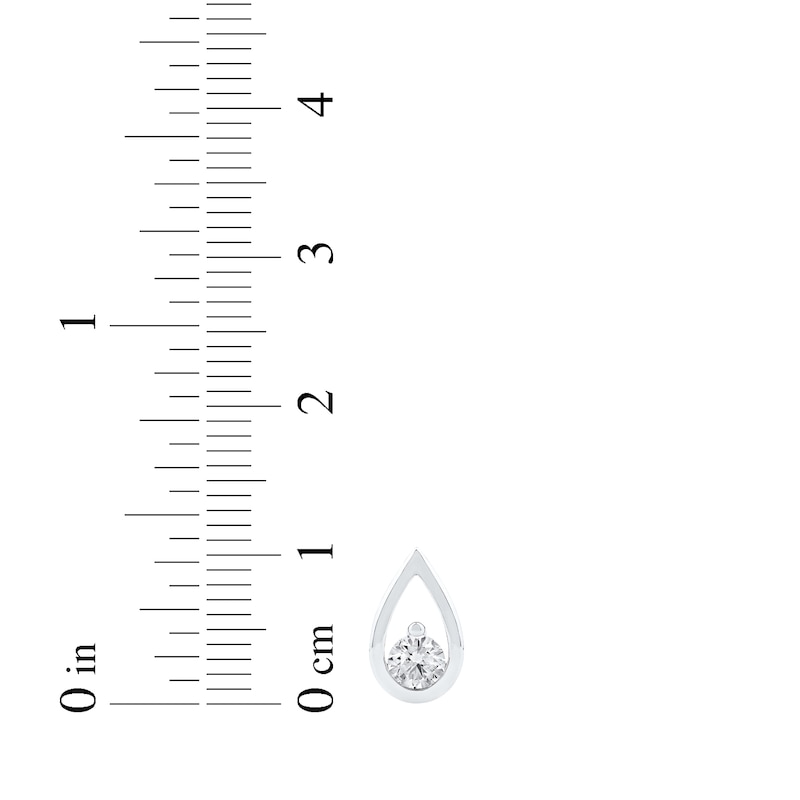 Main Image 5 of Diamond Solitaire Teardrop Frame Earrings 1/2 ct tw 10K White Gold (I/I2)