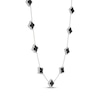 Thumbnail Image 2 of Clover-Shaped Black Onyx & White Lab-Created Sapphire Station Necklace Sterling Silver 18"