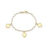 Thumbnail Image 2 of STUDIO BY KAY Puff Heart Dangle Station Paperclip Chain Bracelet 24K Yellow Gold Vermeil Sterling Silver 7.5"