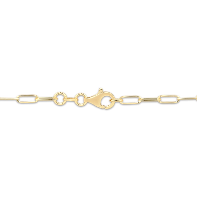 Main Image 4 of STUDIO BY KAY Puff Heart Dangle Station Paperclip Chain Bracelet 24K Yellow Gold Vermeil Sterling Silver 7.5"