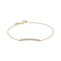 KAY x Rocksbox Lab-Grown Diamond Pavé Curved Bar Bracelet 1/4 ct tw 24K Yellow Gold-Plated Sterling Silver 8"