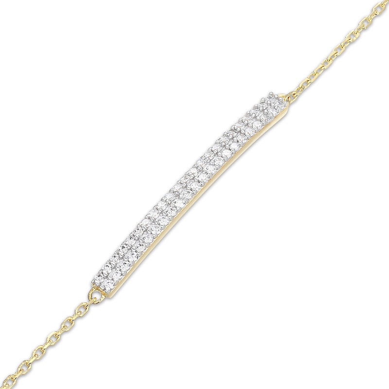 Main Image 3 of KAY x Rocksbox Lab-Grown Diamond Pavé Curved Bar Bracelet 1/4 ct tw 24K Yellow Gold-Plated Sterling Silver 8"