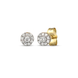 KAY x Rocksbox Lab-Grown Diamond Halo Stud Earrings 1/6 ct tw 24K Yellow Gold Vermeil Sterling Silver
