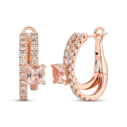 Le Vian Good Karma Cushion-Cut Morganite Earrings 3/4 ct tw Diamonds 14K Strawberry Gold