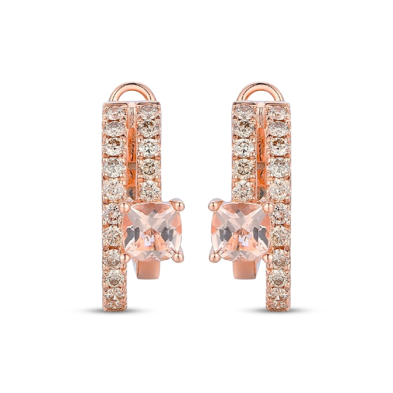 Main Image 2 of Le Vian Good Karma Cushion-Cut Morganite Earrings 3/4 ct tw Diamonds 14K Strawberry Gold