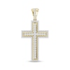 Thumbnail Image 1 of STUDIO BY KAY Men's Lab-Grown Diamond Pavé Cross Charm 2-1/2 ct tw 24K Yellow Gold vermeil Sterling Silver