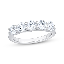 KAY Signature Collection Lab-Grown Diamond Five-Stone Anniversary Ring 1-1/2 ct tw 14K White Gold