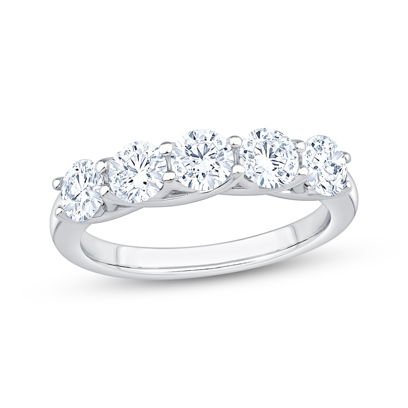 Main Image 1 of KAY Signature Collection Lab-Grown Diamond Five-Stone Anniversary Ring 1-1/2 ct tw 14K White Gold