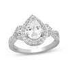 Thumbnail Image 3 of Pear-Shaped White Lab-Created Sapphire Halo Gift Set Sterling Silver