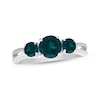 Thumbnail Image 3 of Lab-Created Emerald Three-Stone Gift Set Sterling Silver