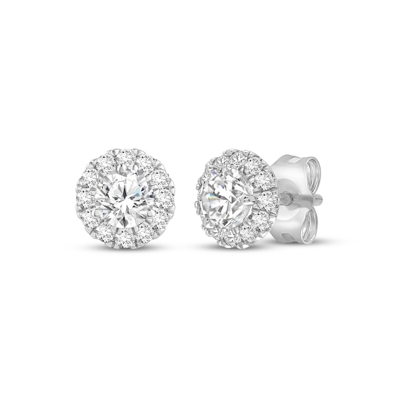 KAY Lab-Grown Diamonds Halo Stud Earrings 3 ct tw 10K White Gold