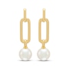 Thumbnail Image 2 of STUDIO BY KAY Cultured Pearl Chain Link Drop Earrings 24K Yellow Gold Vermeil Sterling Silver