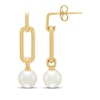 Thumbnail Image 3 of STUDIO BY KAY Cultured Pearl Chain Link Drop Earrings 24K Yellow Gold Vermeil Sterling Silver