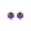 Thumbnail Image 2 of STUDIO BY KAY Amethyst Solitaire Stud Earrings 24K Yellow Gold Vermeil Sterling Silver