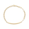 Thumbnail Image 1 of 3.5mm Paperclip Chain Bar Bracelet Hollow 10K Yellow Gold 7.5"