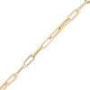 Thumbnail Image 2 of 3.5mm Paperclip Chain Bar Bracelet Hollow 10K Yellow Gold 7.5"