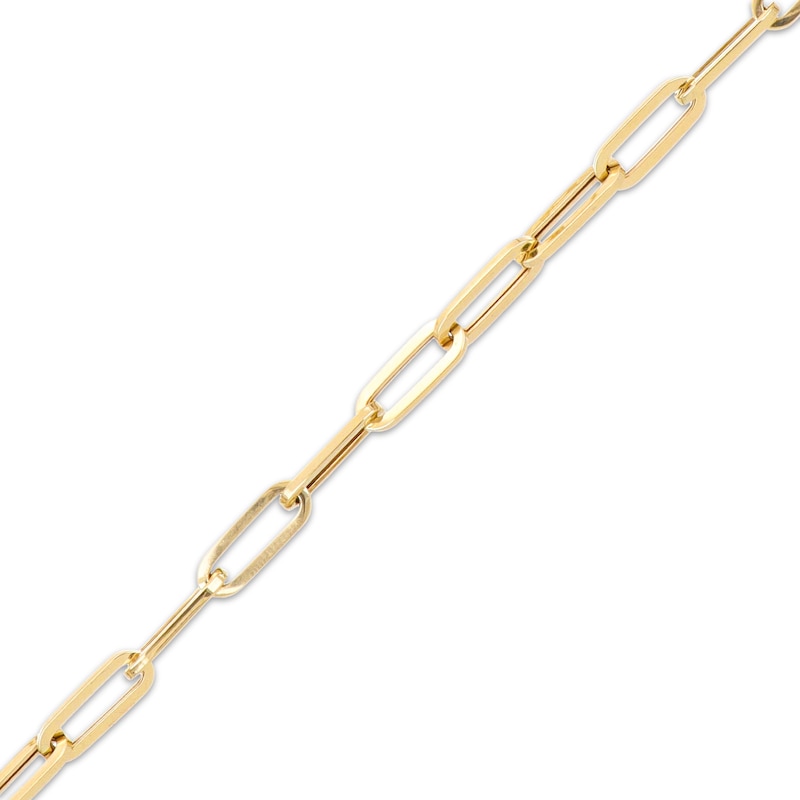 Main Image 2 of 3.5mm Paperclip Chain Bar Bracelet Hollow 10K Yellow Gold 7.5"
