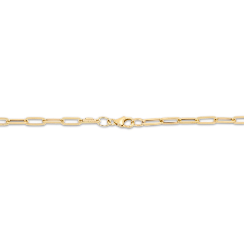 Main Image 3 of 3.5mm Paperclip Chain Bar Bracelet Hollow 10K Yellow Gold 7.5"