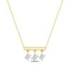 Thumbnail Image 1 of STUDIO BY KAY Emerald-Cut Lab-Grown Diamond Three-Stone Dangle Bar Necklace 1/2 ct tw 24K Yellow Gold Vermeil Sterling Silver 18"