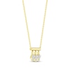 Thumbnail Image 2 of STUDIO BY KAY Emerald-Cut Lab-Grown Diamond Three-Stone Dangle Bar Necklace 1/2 ct tw 24K Yellow Gold Vermeil Sterling Silver 18"