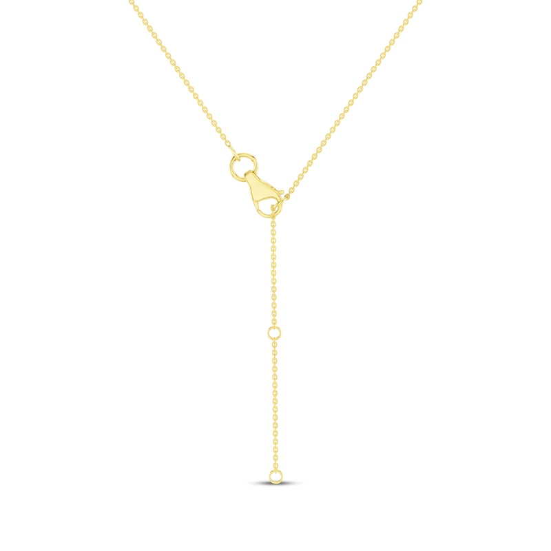 Main Image 4 of STUDIO BY KAY Emerald-Cut Lab-Grown Diamond Three-Stone Dangle Bar Necklace 1/2 ct tw 24K Yellow Gold Vermeil Sterling Silver 18"