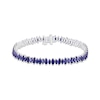 Thumbnail Image 1 of Marquise-Cut Blue Lab-Created Sapphire Line Bracelet Sterling Silver 7"