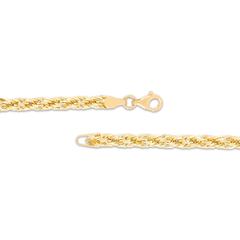 Main Image 3 of 4.8mm Diamond-Cut Tuscany Rope Chain Bracelet Hollow 10K Yellow Gold 7.5"