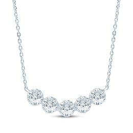 KAY Lab-Grown Diamonds Smile Necklace 1 ct tw 10K White Gold 18"