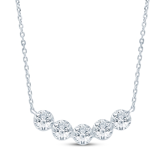KAY Lab-Grown Diamonds Smile Necklace 1 ct tw 10K White Gold 18"