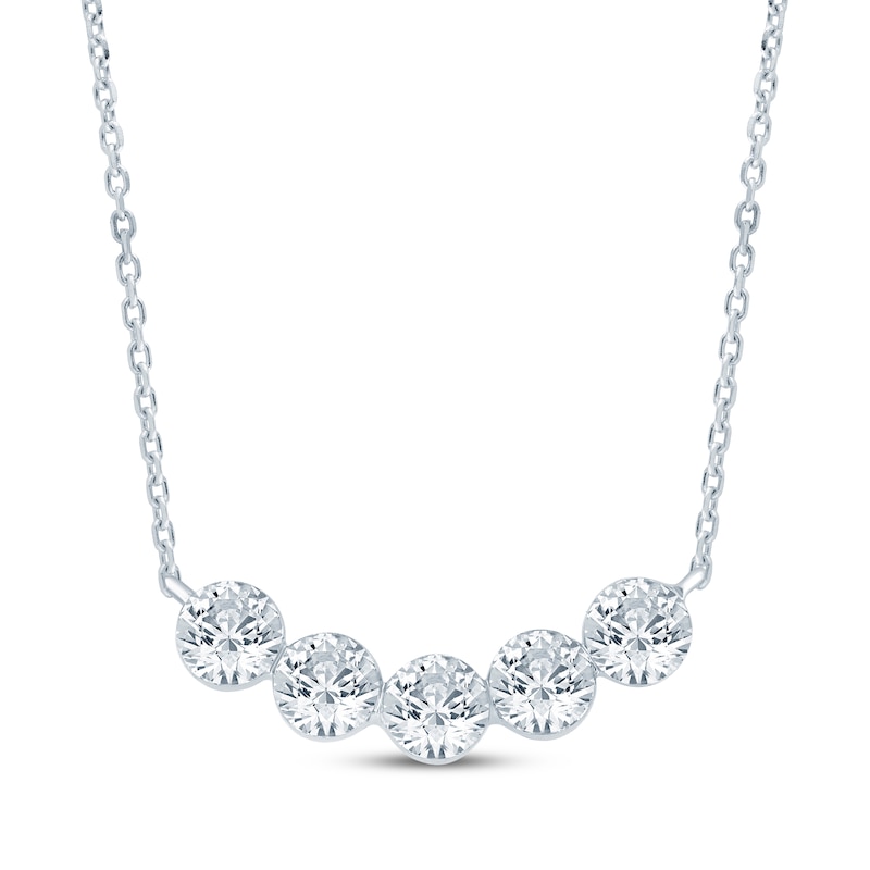Main Image 1 of KAY Lab-Grown Diamonds Smile Necklace 1 ct tw 10K White Gold 18"
