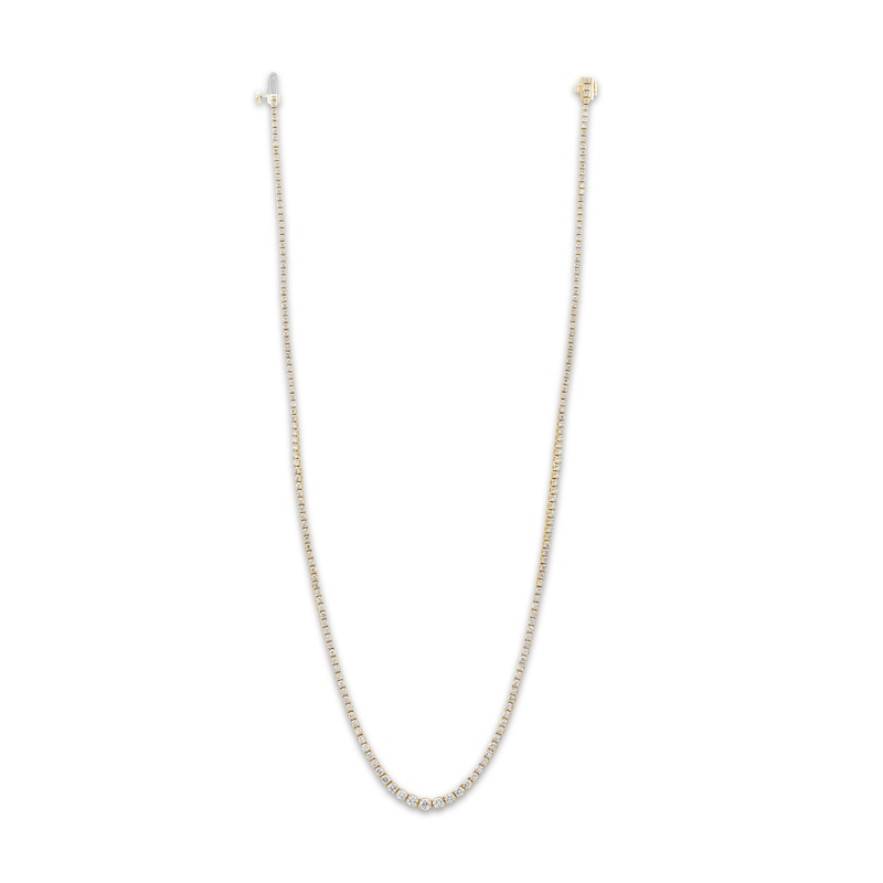 Main Image 1 of KAY Signature Collection Lab-Grown Diamond Tennis Necklace 5 ct tw 10K Yellow Gold 18"